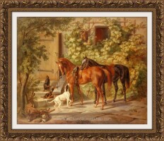 Tranh ngựa, chó - TDV-003